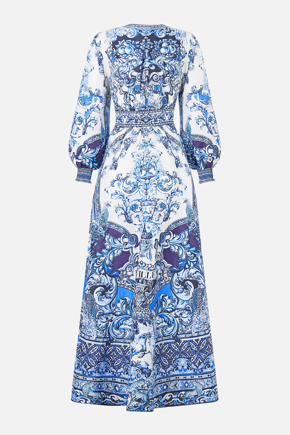 BUTTON DRESS WITH SHAPED WAISTBAND A TILED WONDERLAND - Image 6