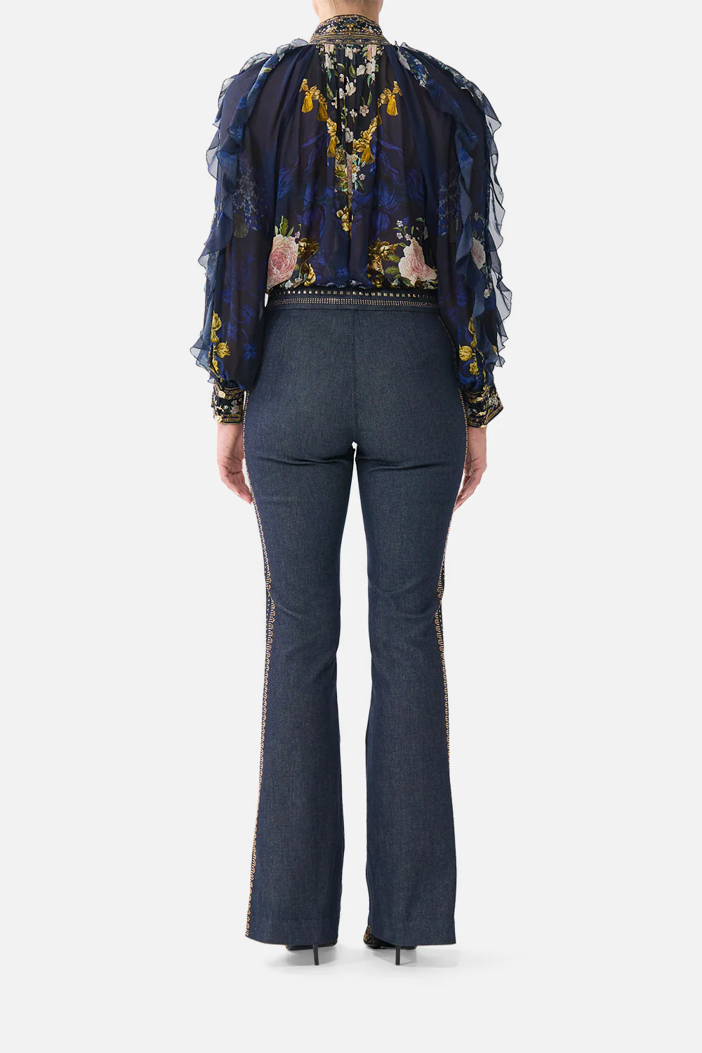 FLARE TROUSER WITH SEAM DETAIL NOTES FROM THE BLUE ROOM - Image 2