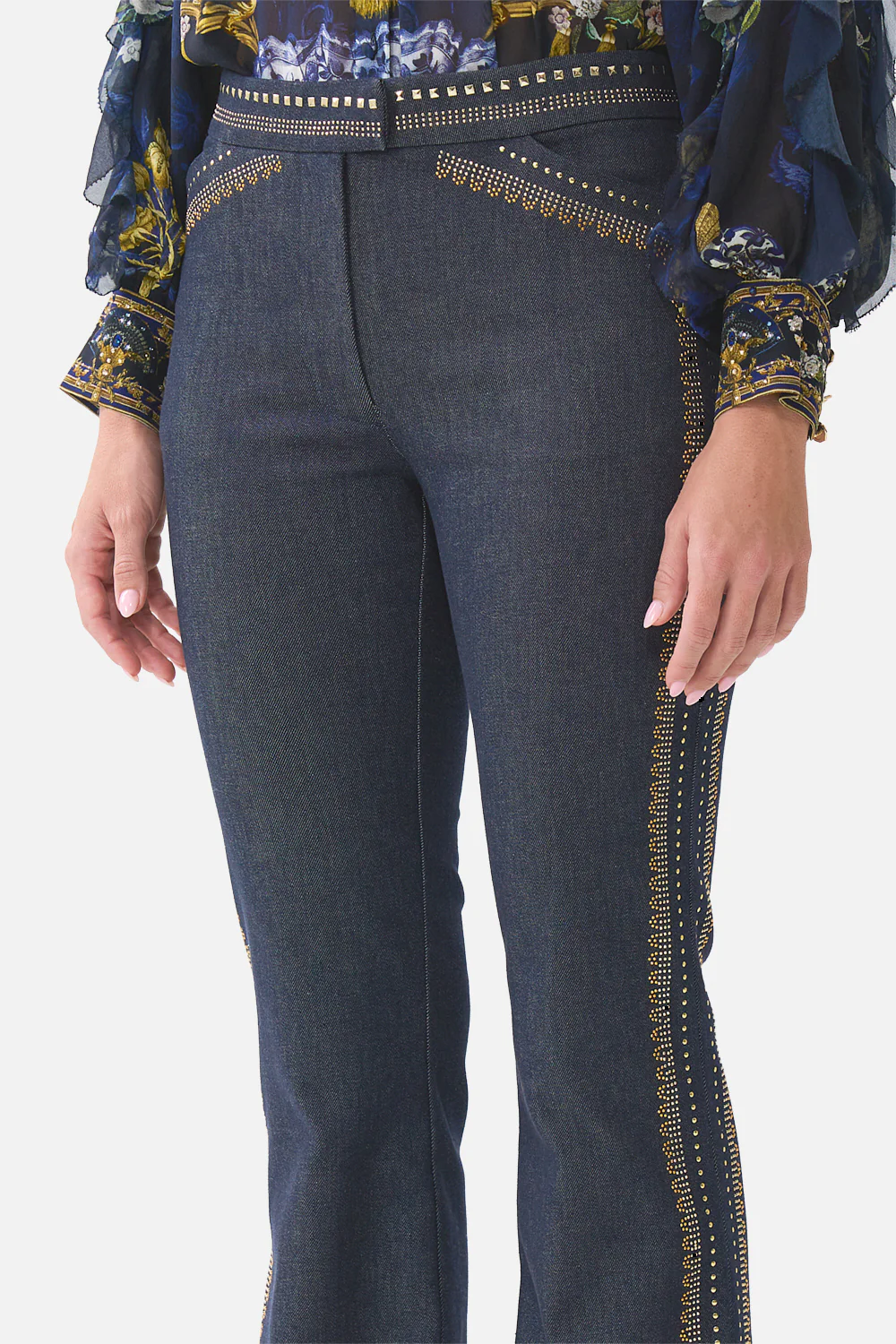 FLARE TROUSER WITH SEAM DETAIL NOTES FROM THE BLUE ROOM - Image 5