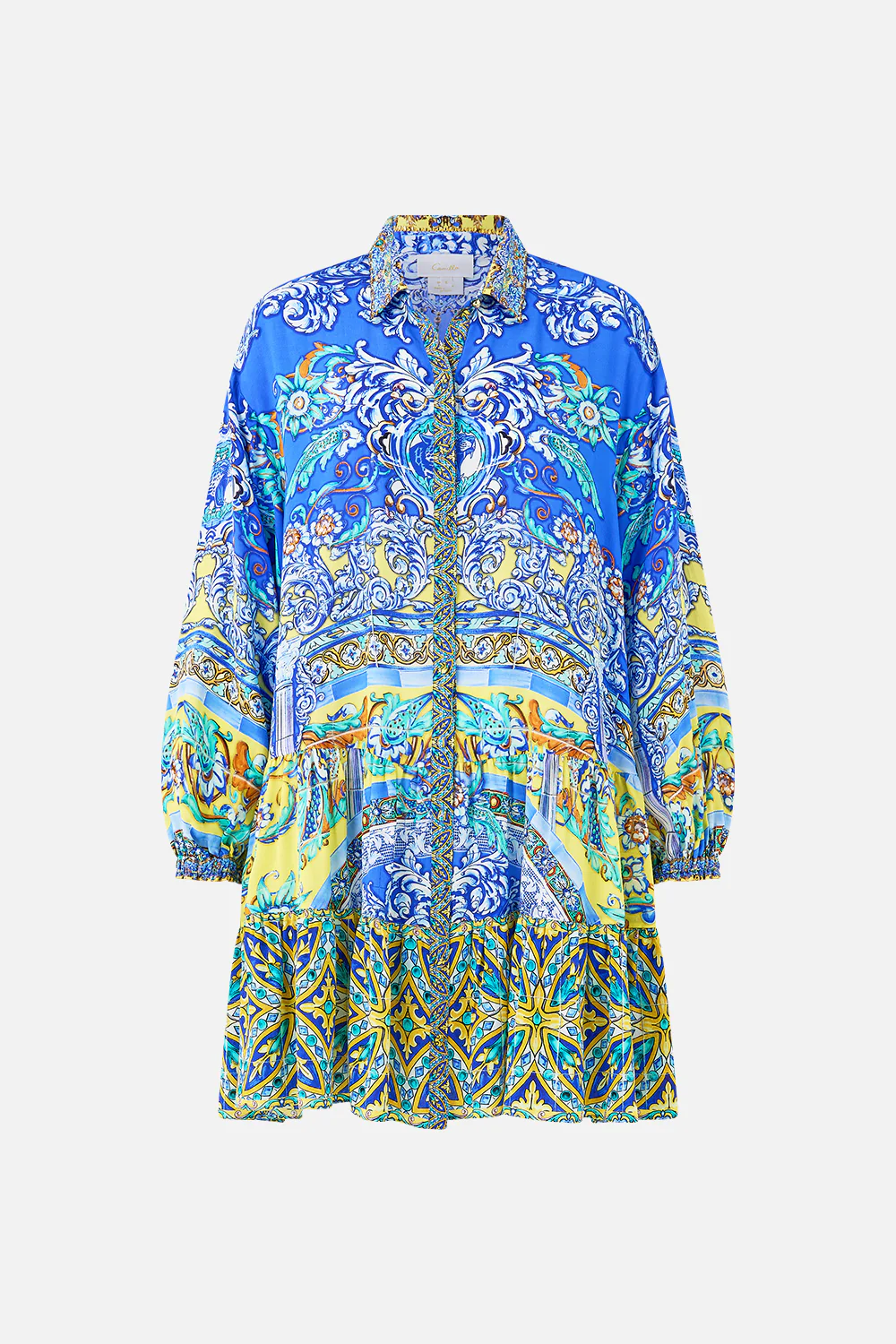 LONG SLEEVE TIERED SHORT DRESS BENEATH THE ANDALUSIAN SUN - Image 3