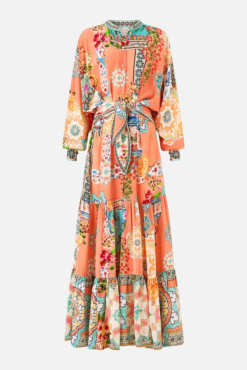 TIERED SHIRTDRESS WITH WIDE WAIST TIE MEET ME IN MALLORCA - Image 3