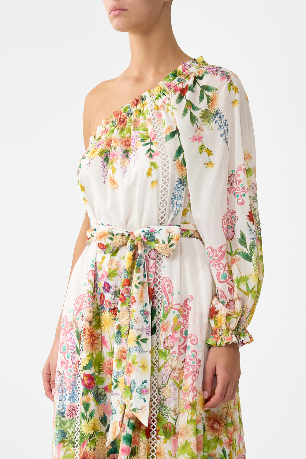 ONE SHOULDER DRESS WITH BLOUSON SLEEVE THE CALL OF CATALONIA - Image 5