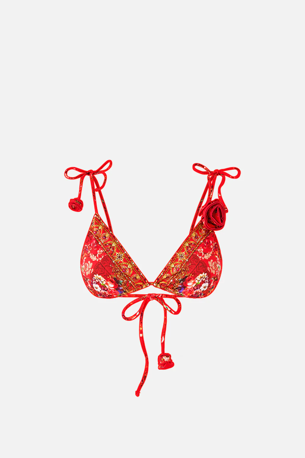 TIE SHOULDER TRI BIKINI TOP WITH ROSETTE DETAIL OLÉ OLÉ - Image 3