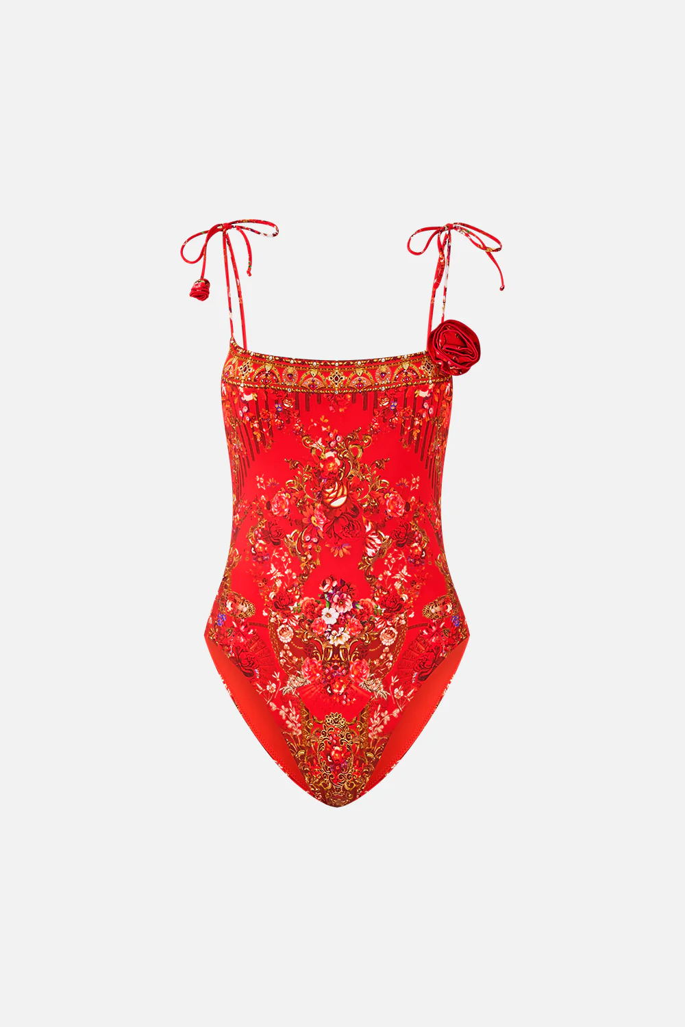 STRAIGHT NECK ONE PIECE WITH ROSETTE DETAIL OLÉ OLÉ - Image 3