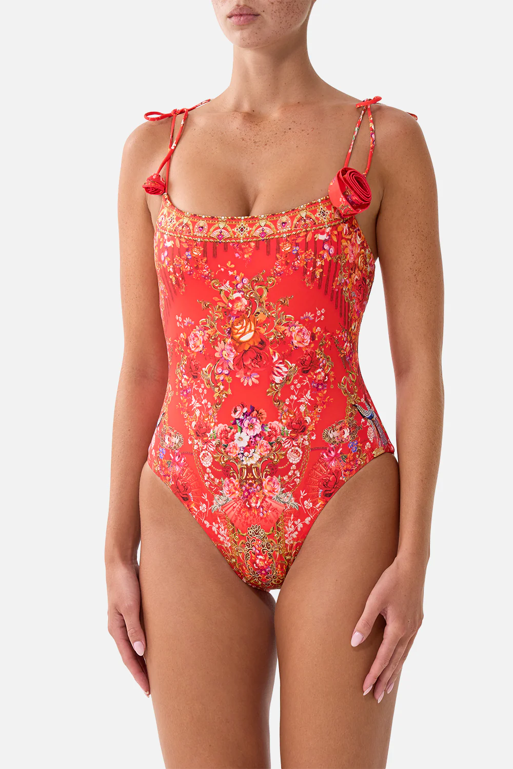 STRAIGHT NECK ONE PIECE WITH ROSETTE DETAIL OLÉ OLÉ - Image 5