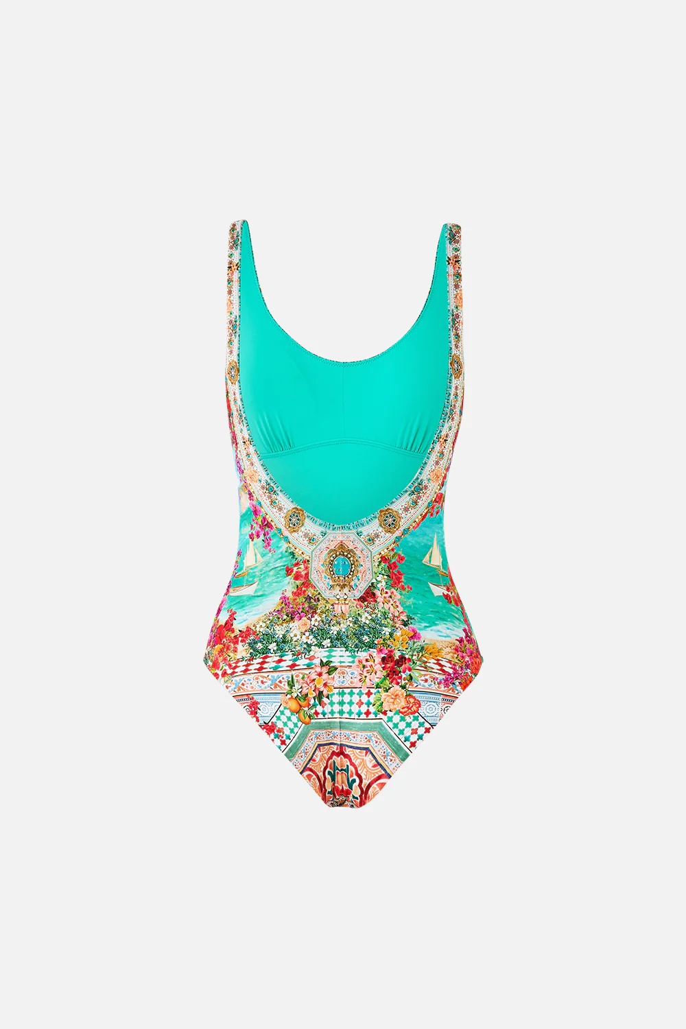 WIDE STRAP ROUND NECK ONE PIECE WITH LOW BACK MEET ME IN MALLORCA - Image 6