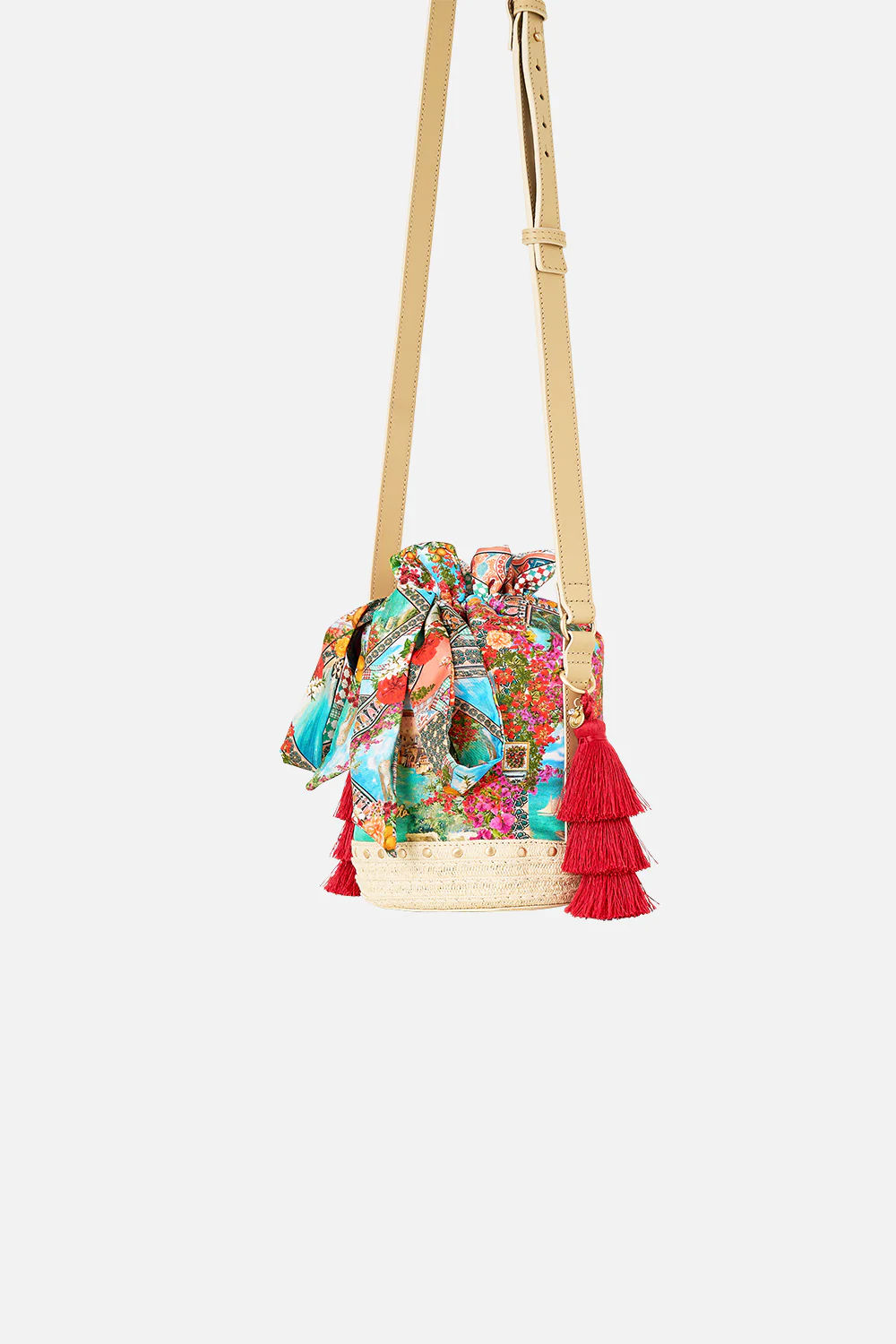 TIE TOP BUCKET BAG WITH TASSELS MEET ME IN MALLORCA - Image 3