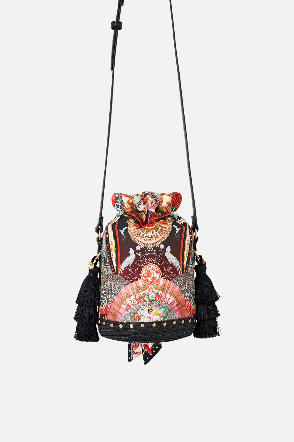 TIE TOP BUCKET BAG WITH TASSELS DAUGHTERS OF DUENDE - Image 2