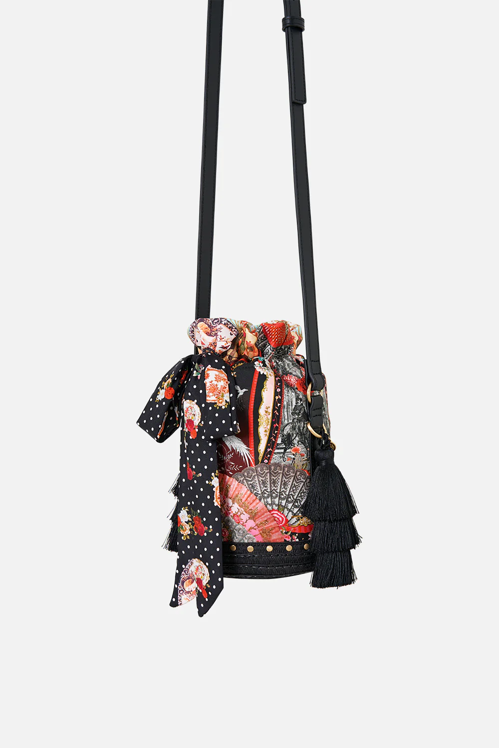 TIE TOP BUCKET BAG WITH TASSELS DAUGHTERS OF DUENDE - Image 3