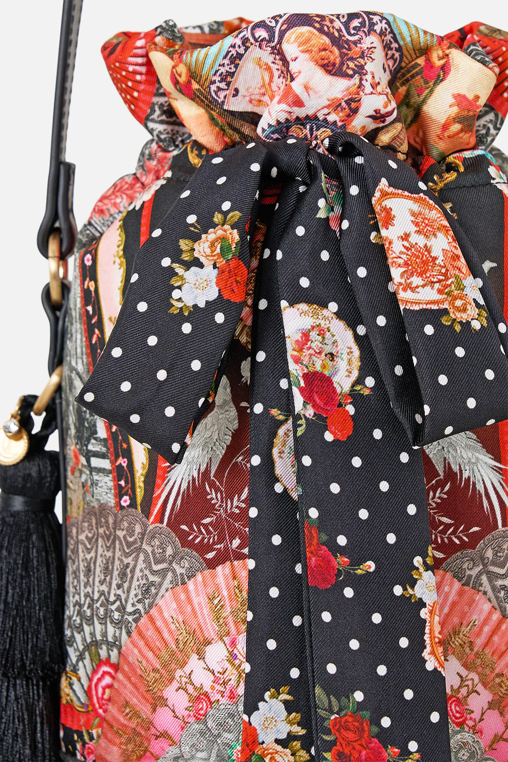 TIE TOP BUCKET BAG WITH TASSELS DAUGHTERS OF DUENDE - Image 4