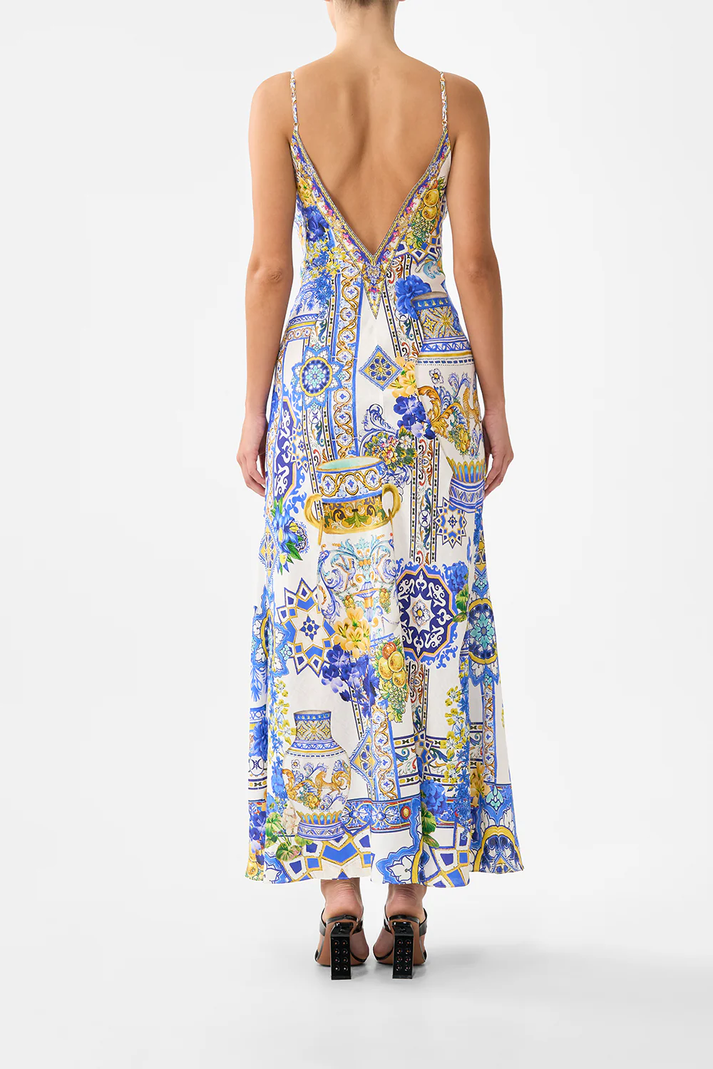 V NECK FULL LENGTH BIAS SLIP DRESS MILLA IN SEVILLA - Image 2