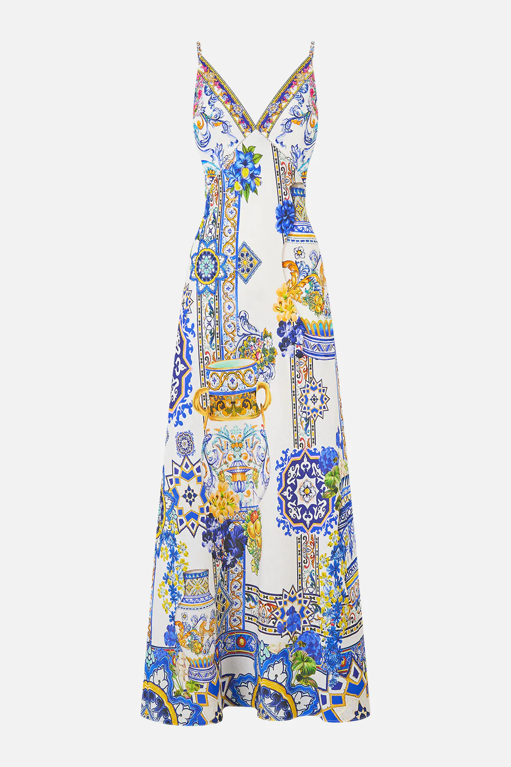 V NECK FULL LENGTH BIAS SLIP DRESS MILLA IN SEVILLA - Image 3