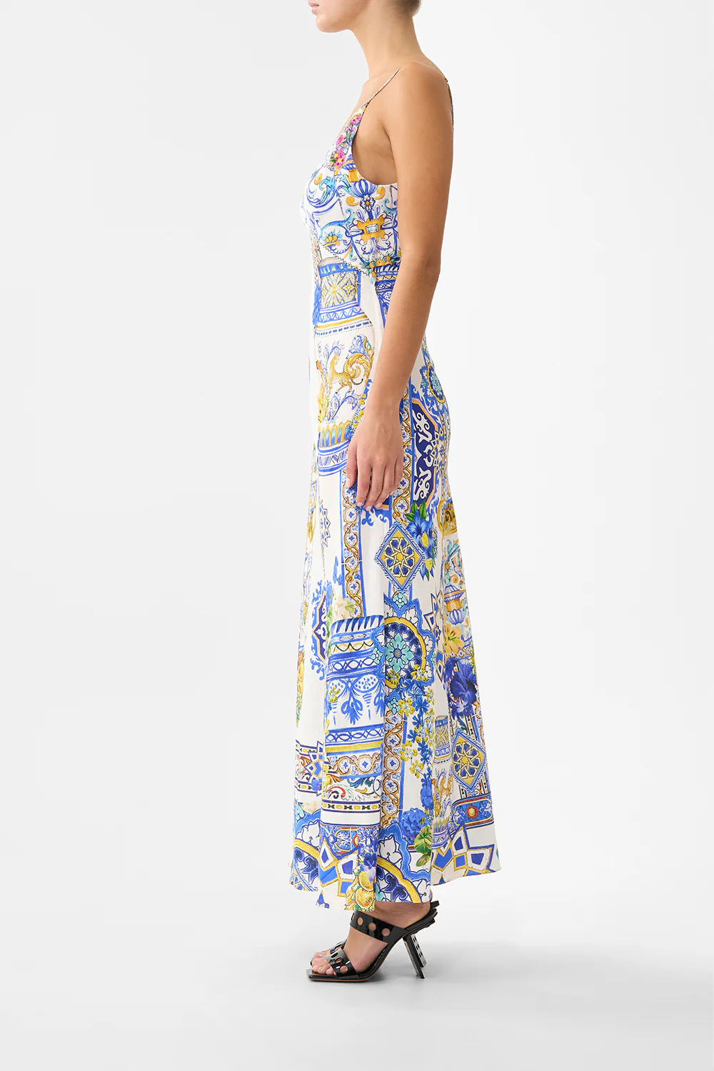V NECK FULL LENGTH BIAS SLIP DRESS MILLA IN SEVILLA - Image 4