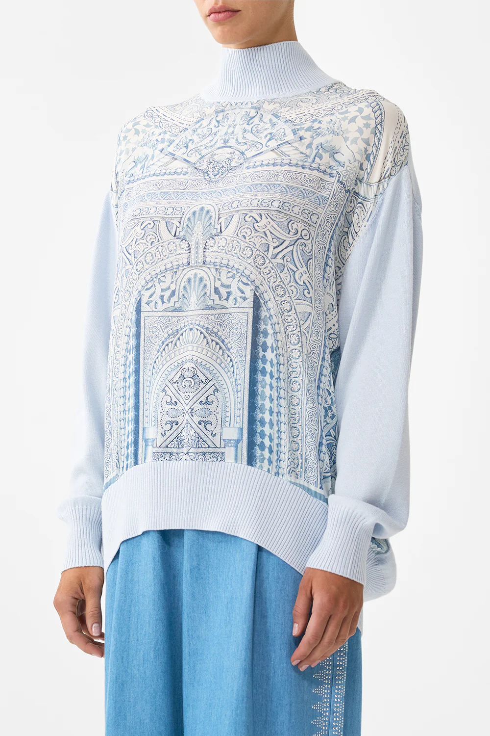 SILK FRONT TURTLE NECK KNIT THE HUM OF THE ALHAMBRA - Image 5