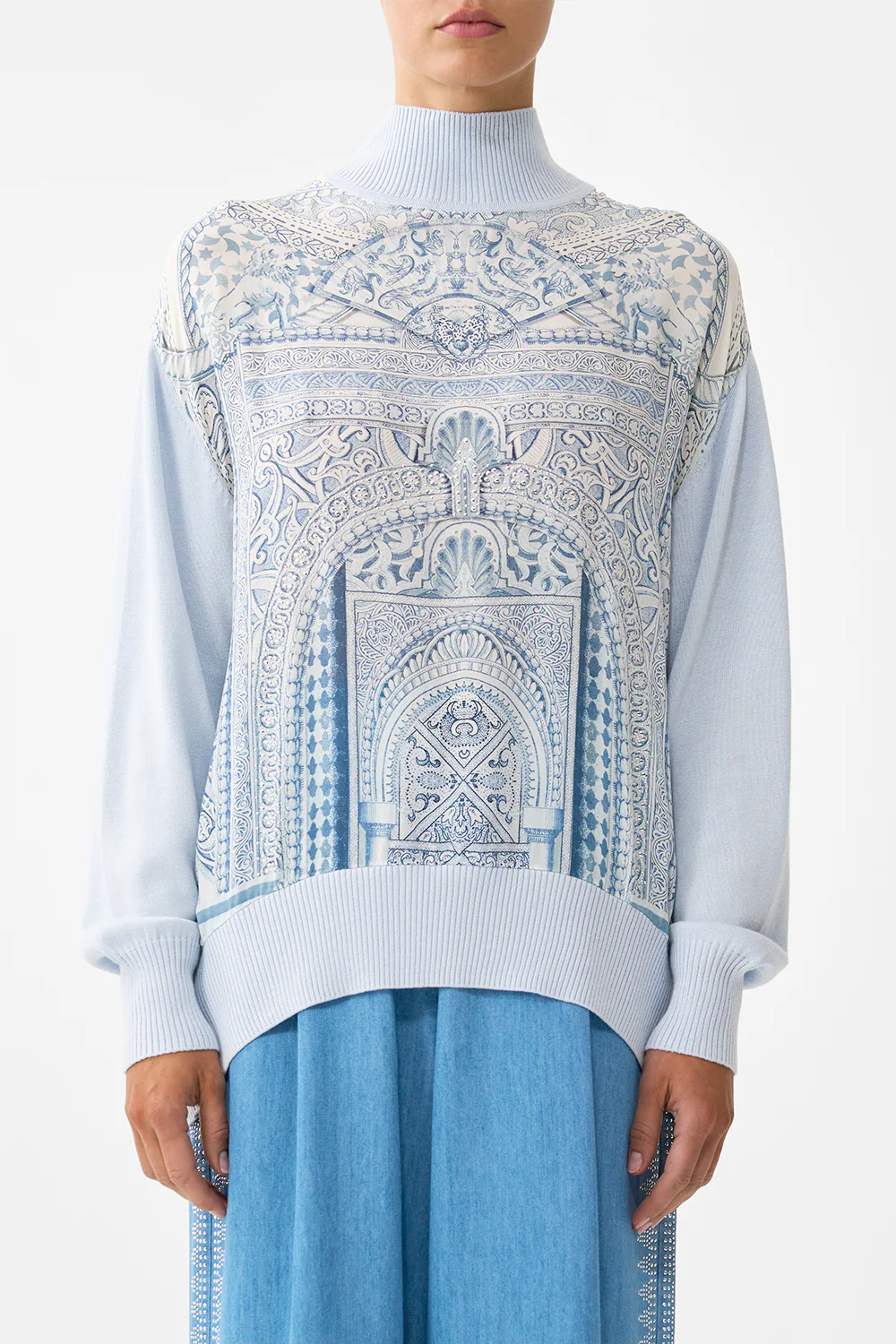 SILK FRONT TURTLE NECK KNIT THE HUM OF THE ALHAMBRA - Image 6