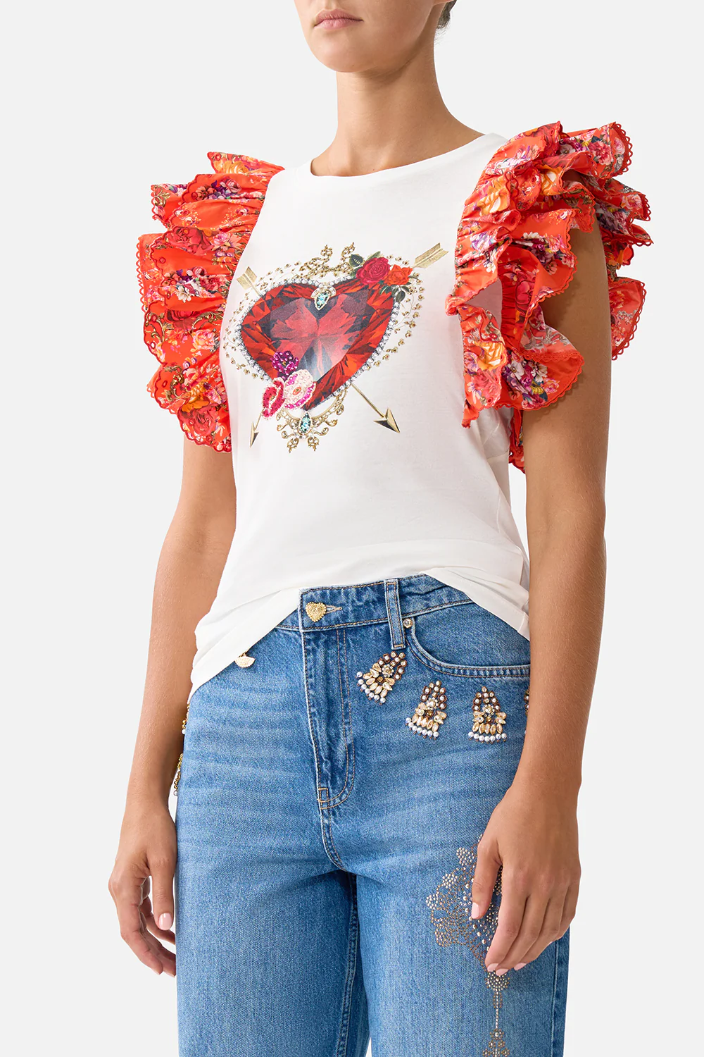 DOUBLE FRILL SLEEVE TEE OLÉ OLÉ - Image 5