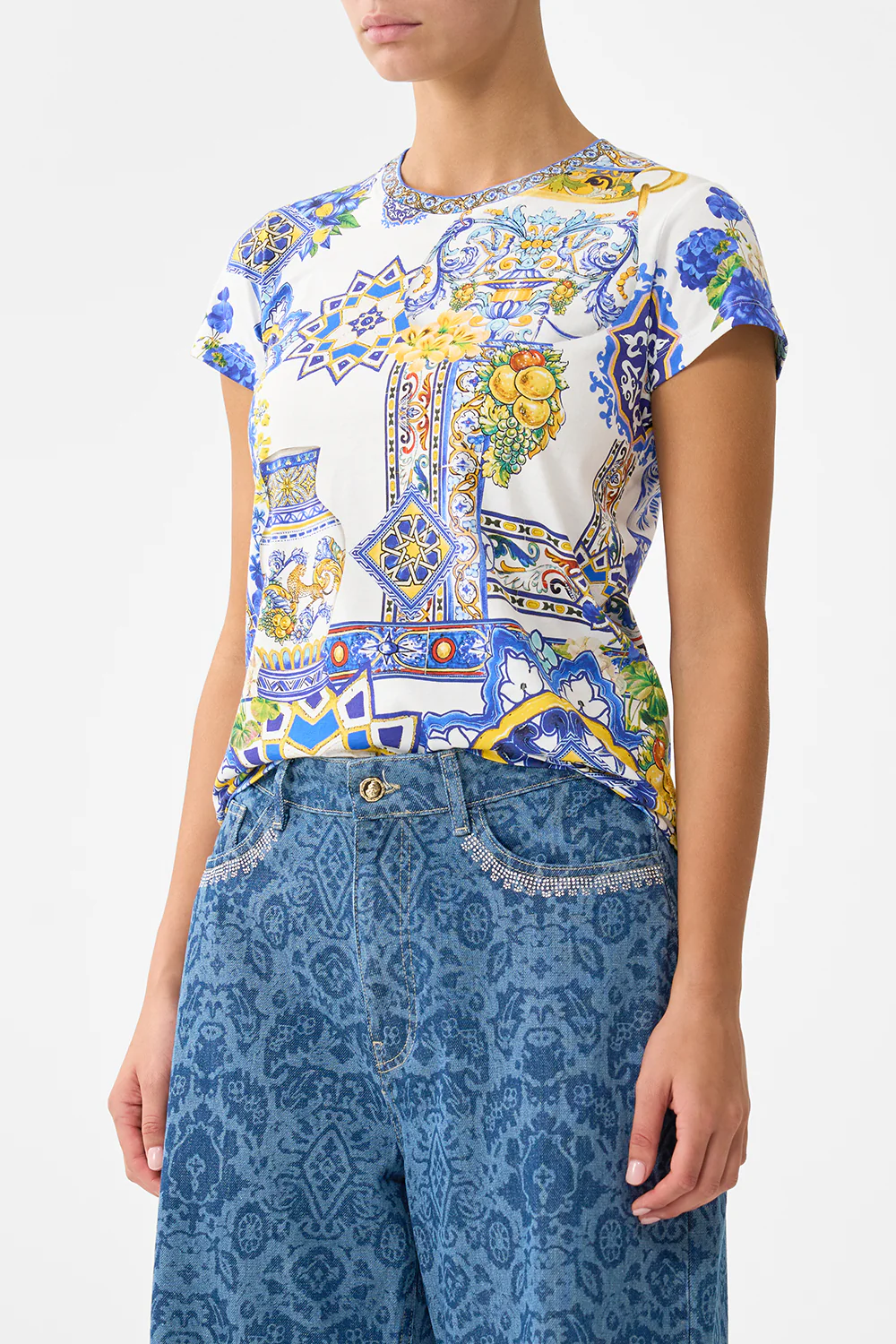 SLIM FIT ROUND NECK T-SHIRT ESPAÑA NIRVANA - Image 5