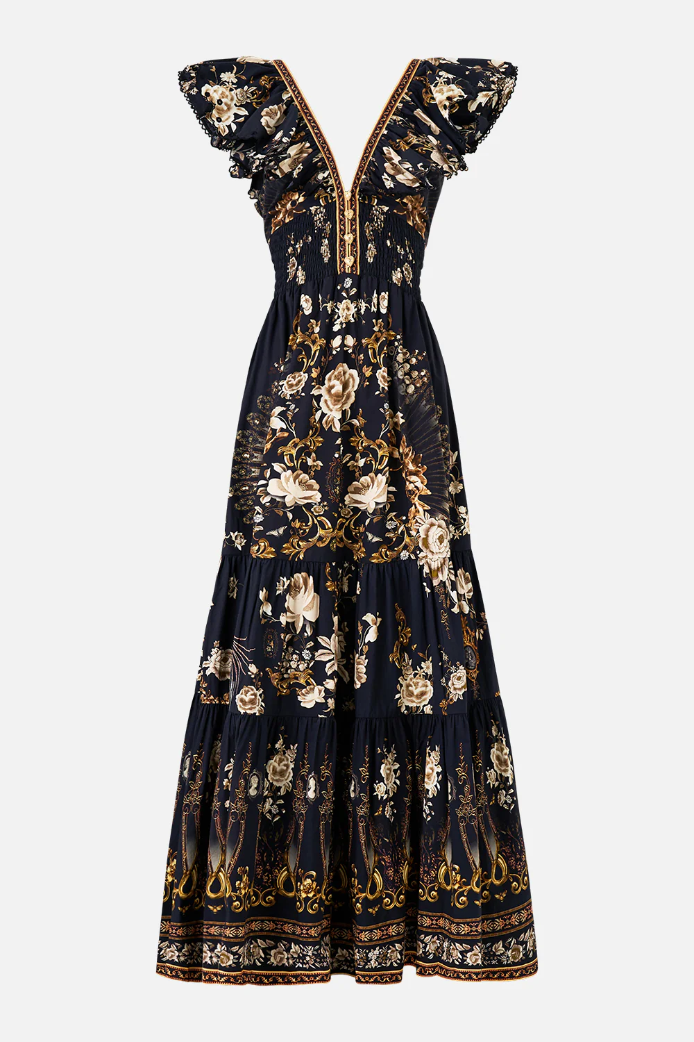 TIERED DRESS WITH NECK FRILL FLAMENCO FOLKLORE - Image 3