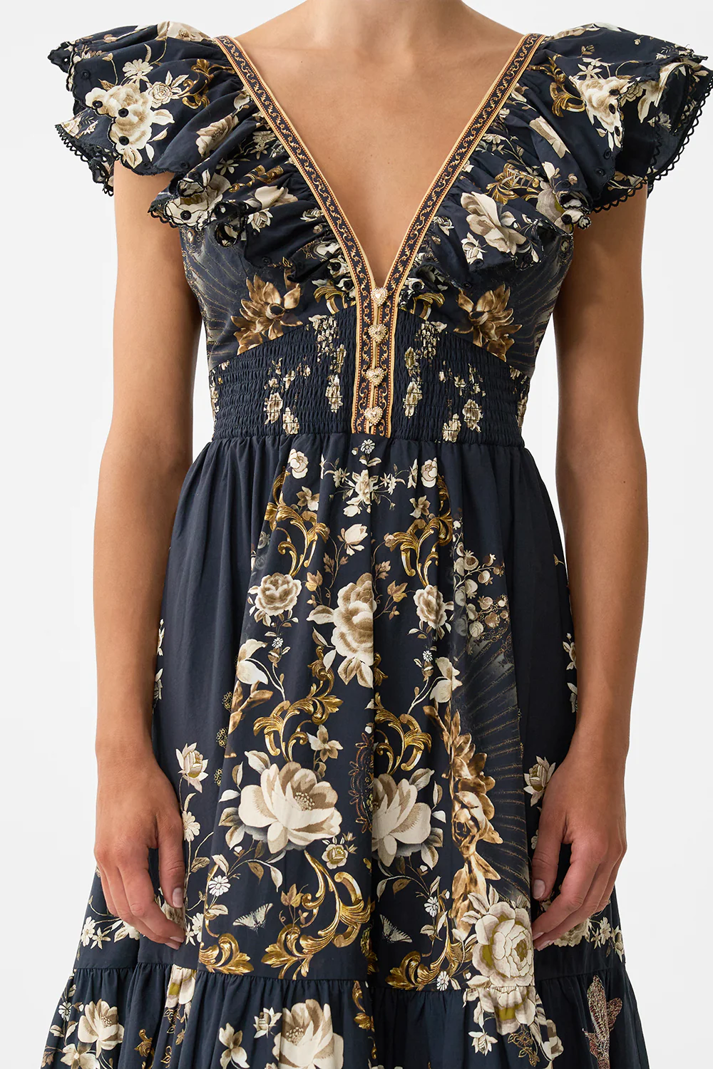 TIERED DRESS WITH NECK FRILL FLAMENCO FOLKLORE - Image 6