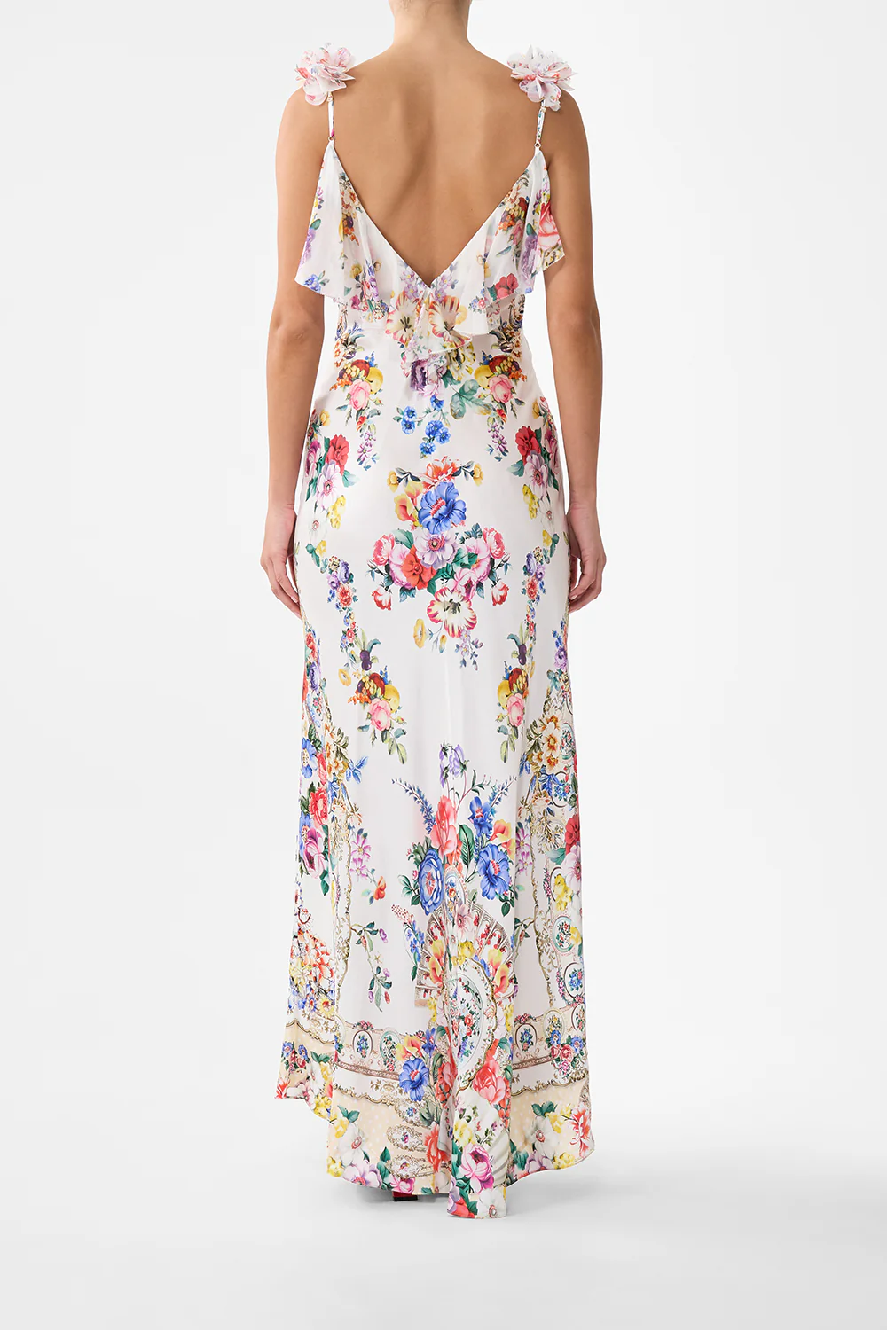 V NECK BIAS SLIP DRESS WITH BACK FRILL I LEFT MY HEART IN GRANADA - Image 2