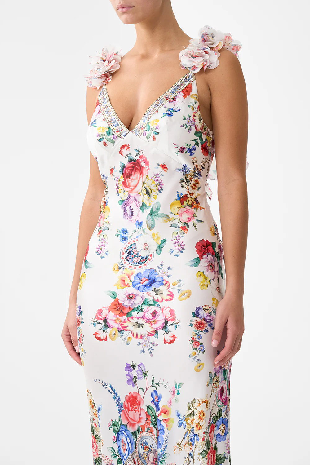 V NECK BIAS SLIP DRESS WITH BACK FRILL I LEFT MY HEART IN GRANADA - Image 5