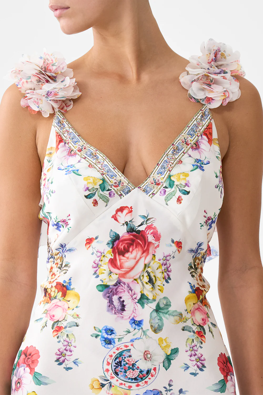 V NECK BIAS SLIP DRESS WITH BACK FRILL I LEFT MY HEART IN GRANADA - Image 6