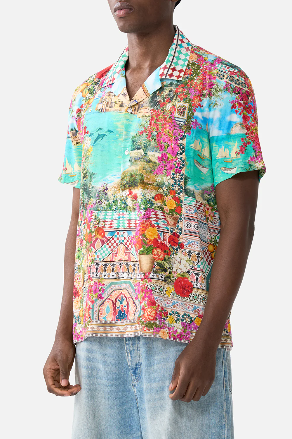 SHORT SLEEVE CAMP COLLARED SHIRT MEET ME IN MALLORCA - Image 5