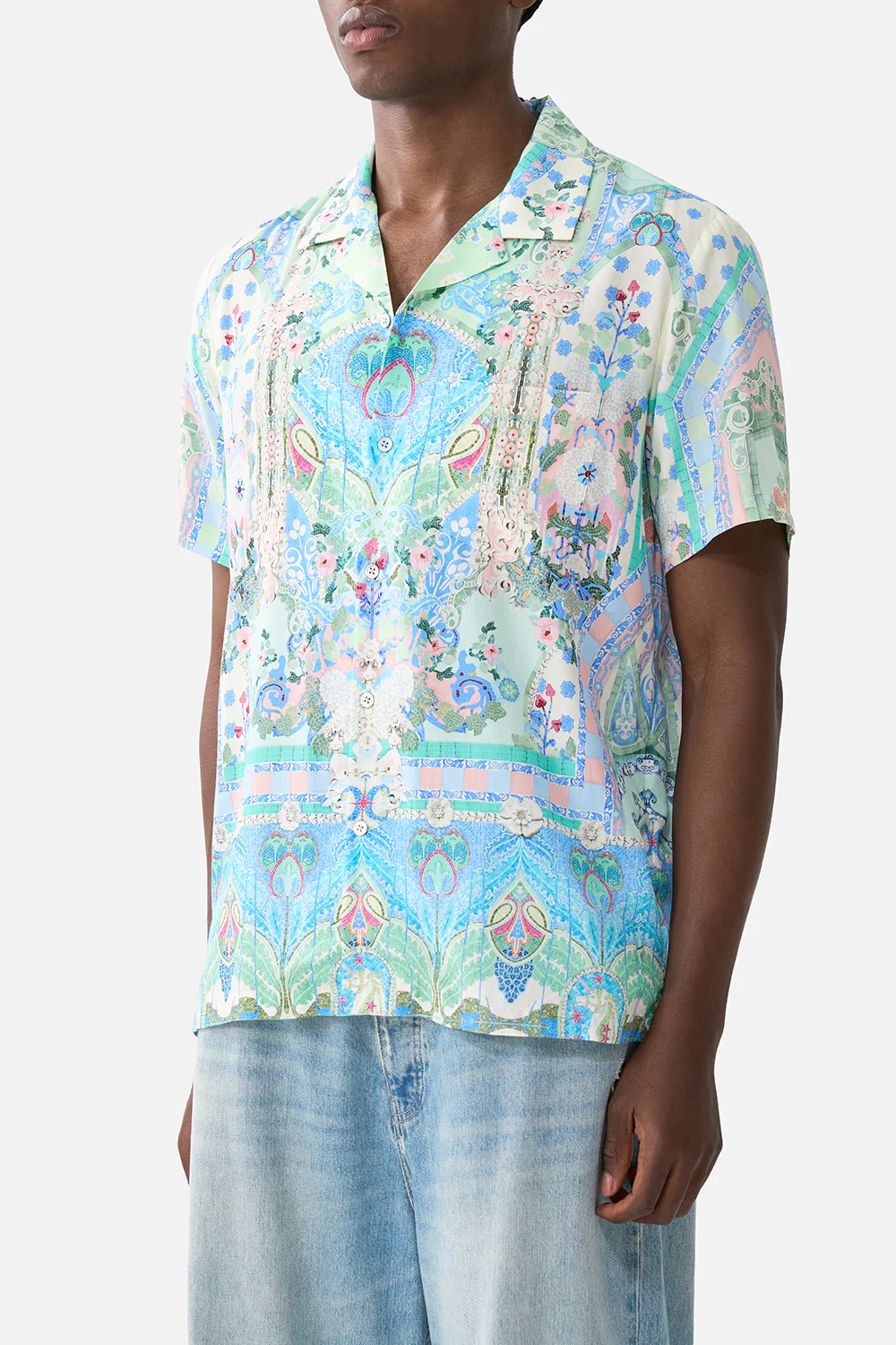 SHORT SLEEVE CAMP COLLARED SHIRT MIDSUMMER MOSAICS - Image 5