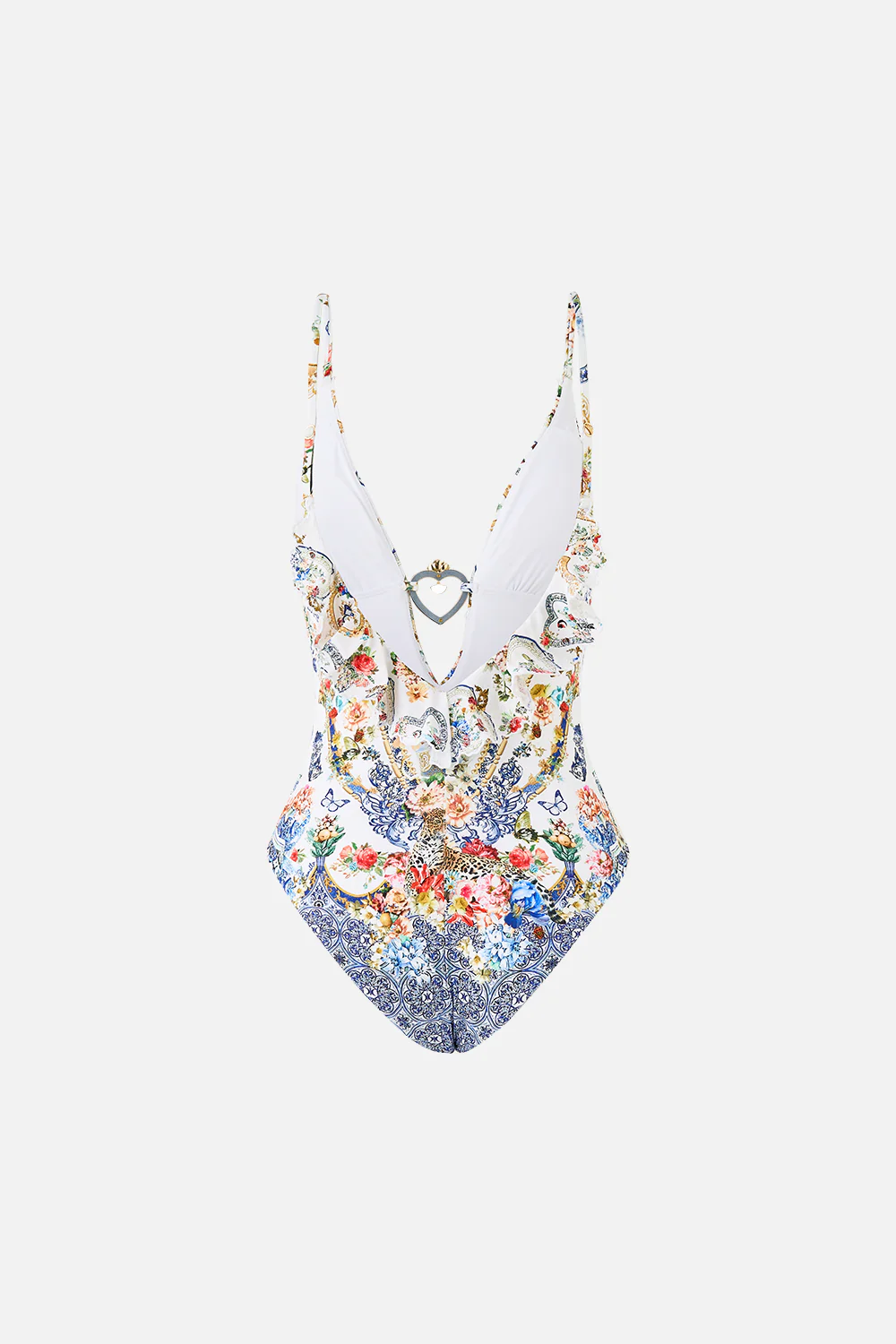 PLUNGE V NECK ONE PIECE WITH FRILL AND TRIM THE POTTERY PARLOUR - Image 6