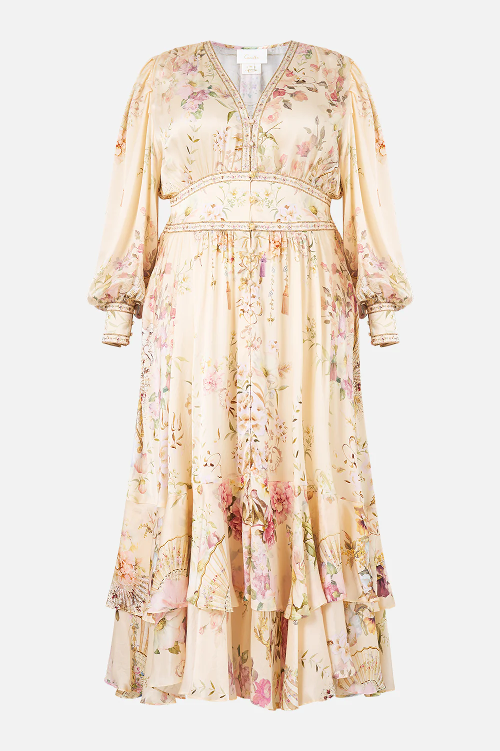 LONG BUTTON FRONT DRESS ADORNED IN ARANJUEZ - Image 10