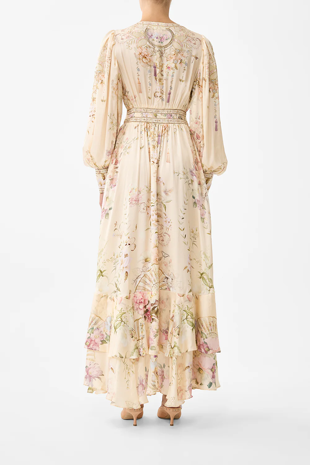 LONG BUTTON FRONT DRESS ADORNED IN ARANJUEZ - Image 2