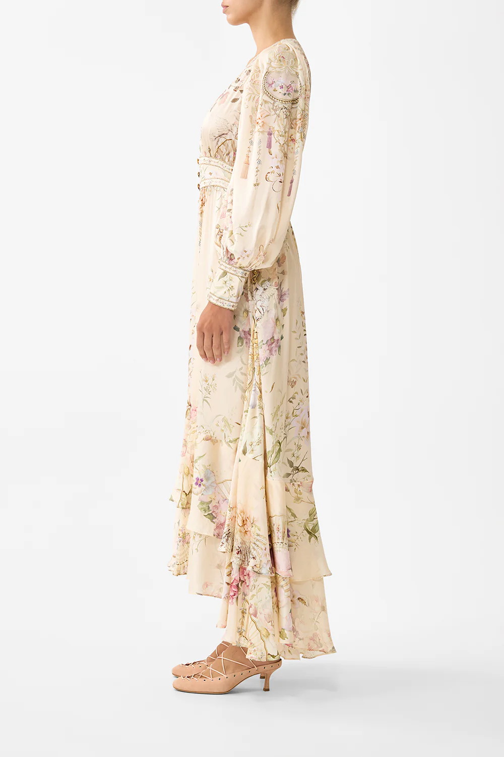 LONG BUTTON FRONT DRESS ADORNED IN ARANJUEZ - Image 4