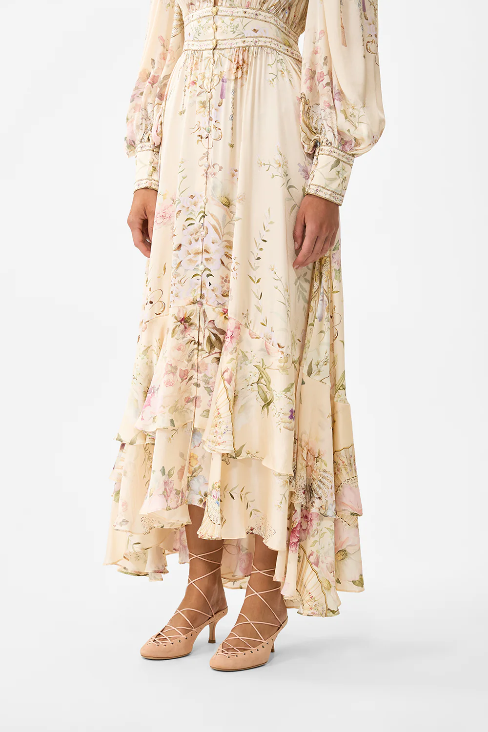 LONG BUTTON FRONT DRESS ADORNED IN ARANJUEZ - Image 6