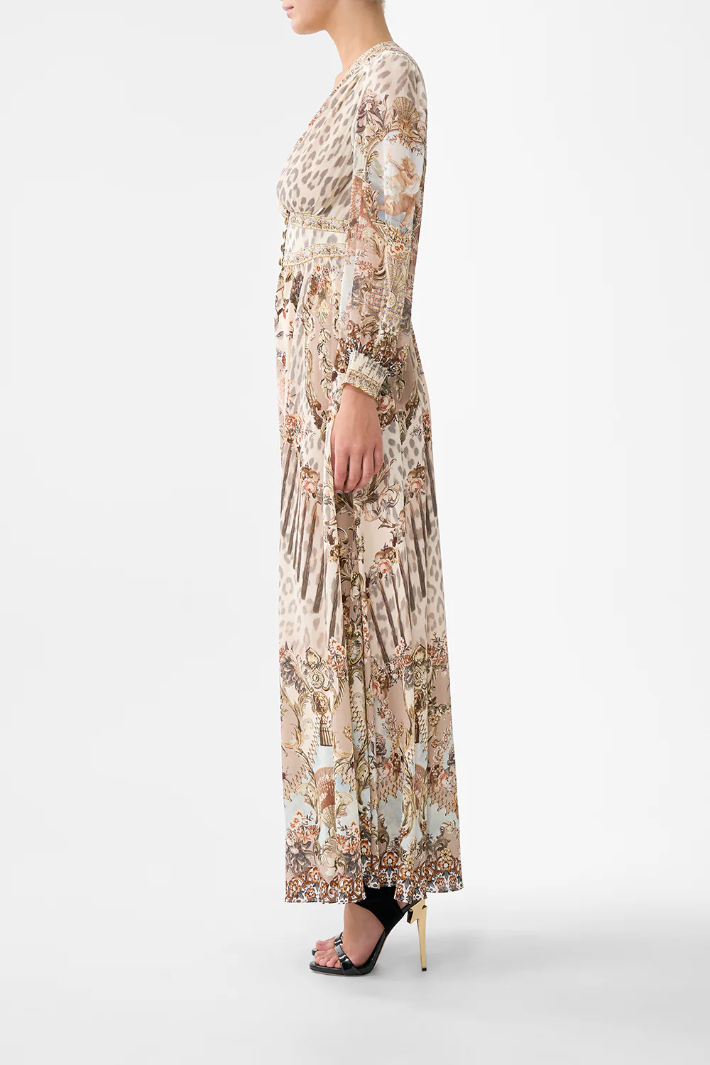 BUTTON DRESS WITH SHAPED WAISTBAND ARANJUEZ ANIMALIA - Image 4