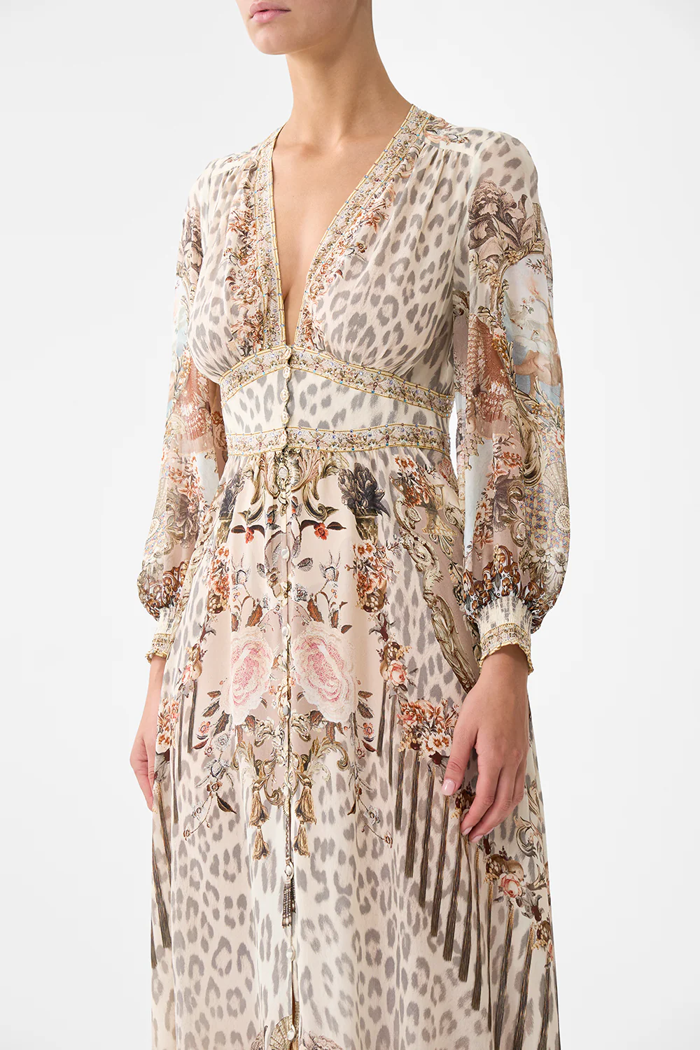 BUTTON DRESS WITH SHAPED WAISTBAND ARANJUEZ ANIMALIA - Image 5