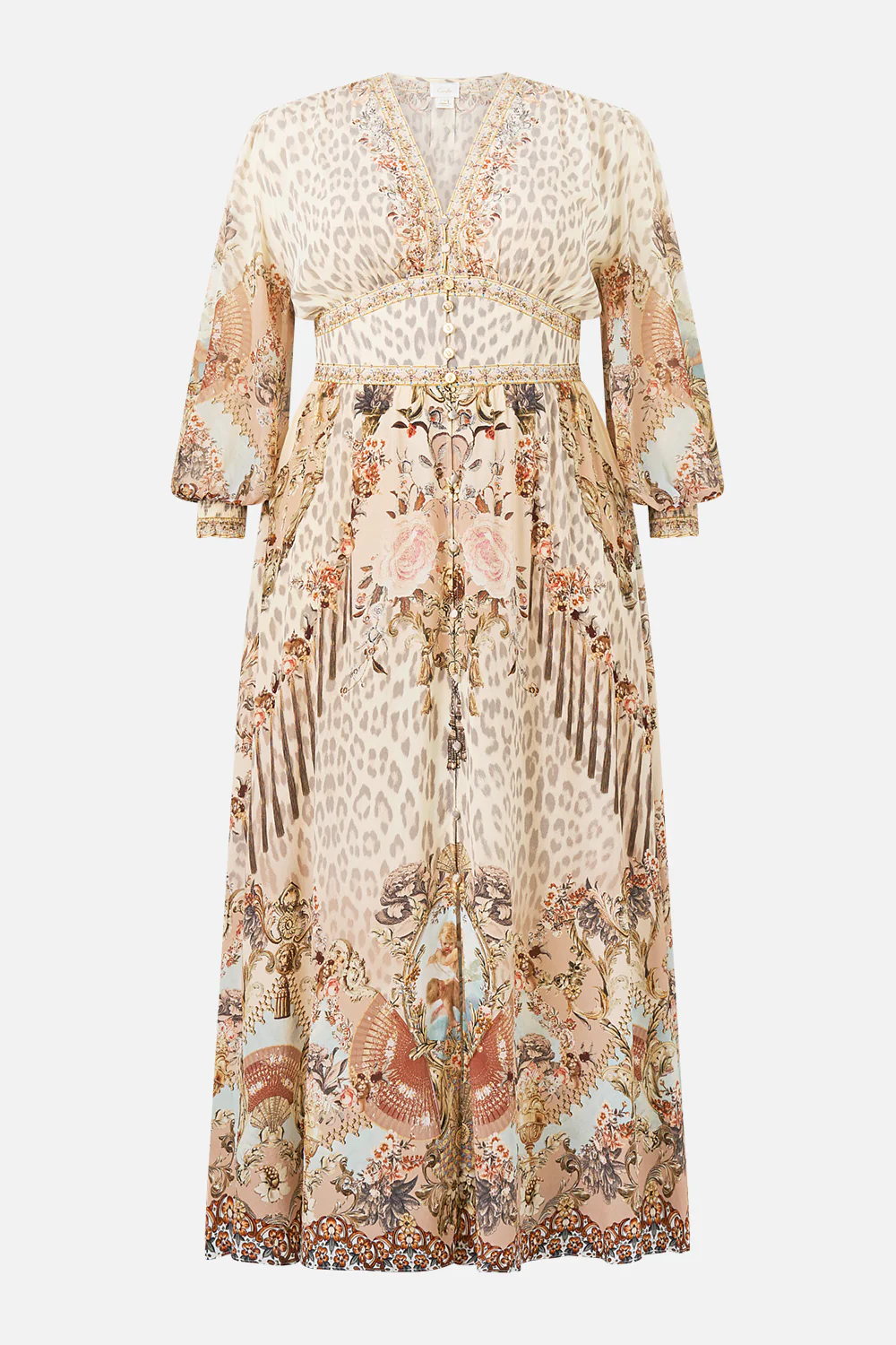 BUTTON DRESS WITH SHAPED WAISTBAND ARANJUEZ ANIMALIA - Image 8