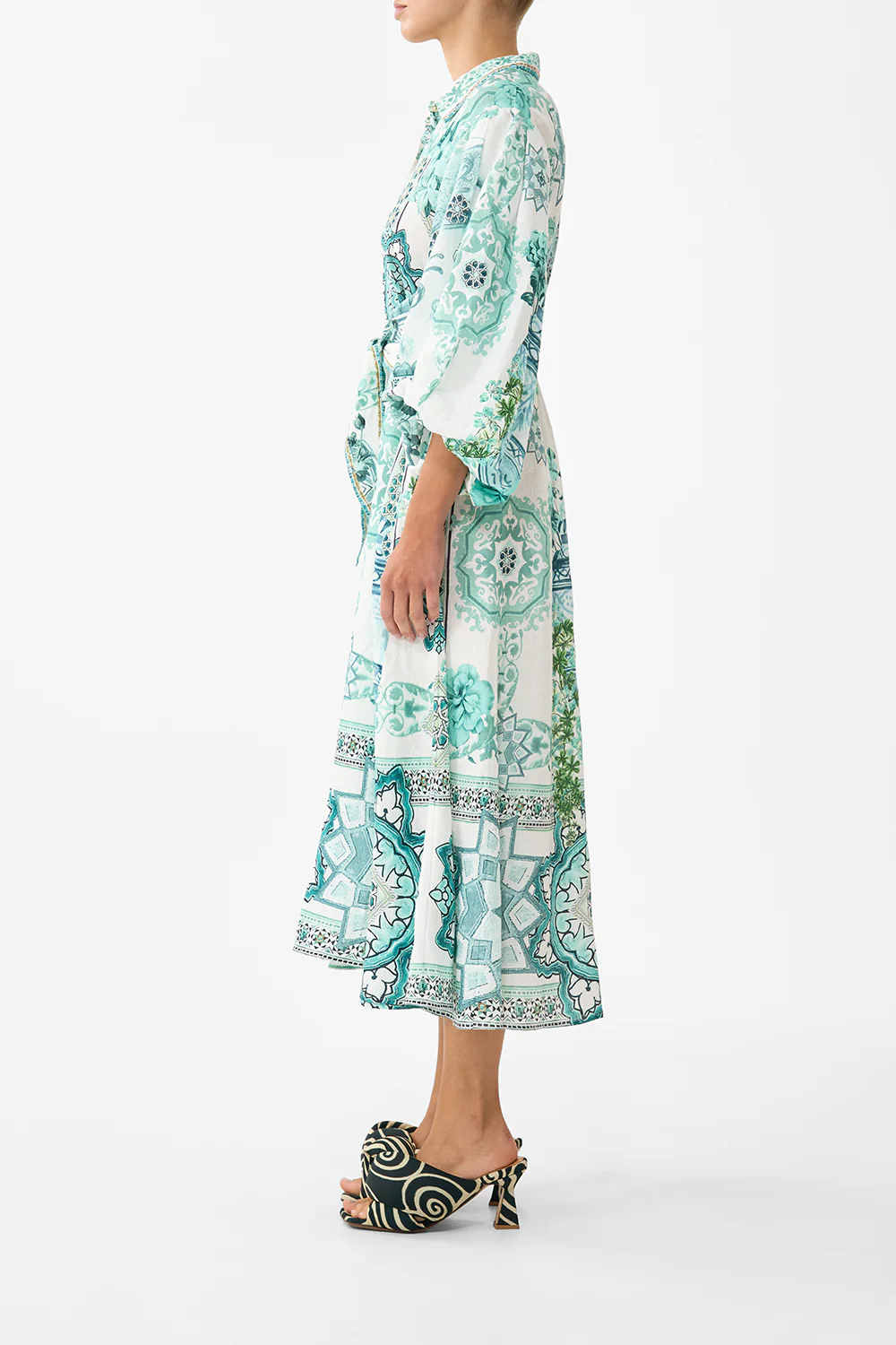 WAIST TIE SHIRT DRESS WITH BUBBLE SLEEVE BALEARIC BEBÉ - Image 4
