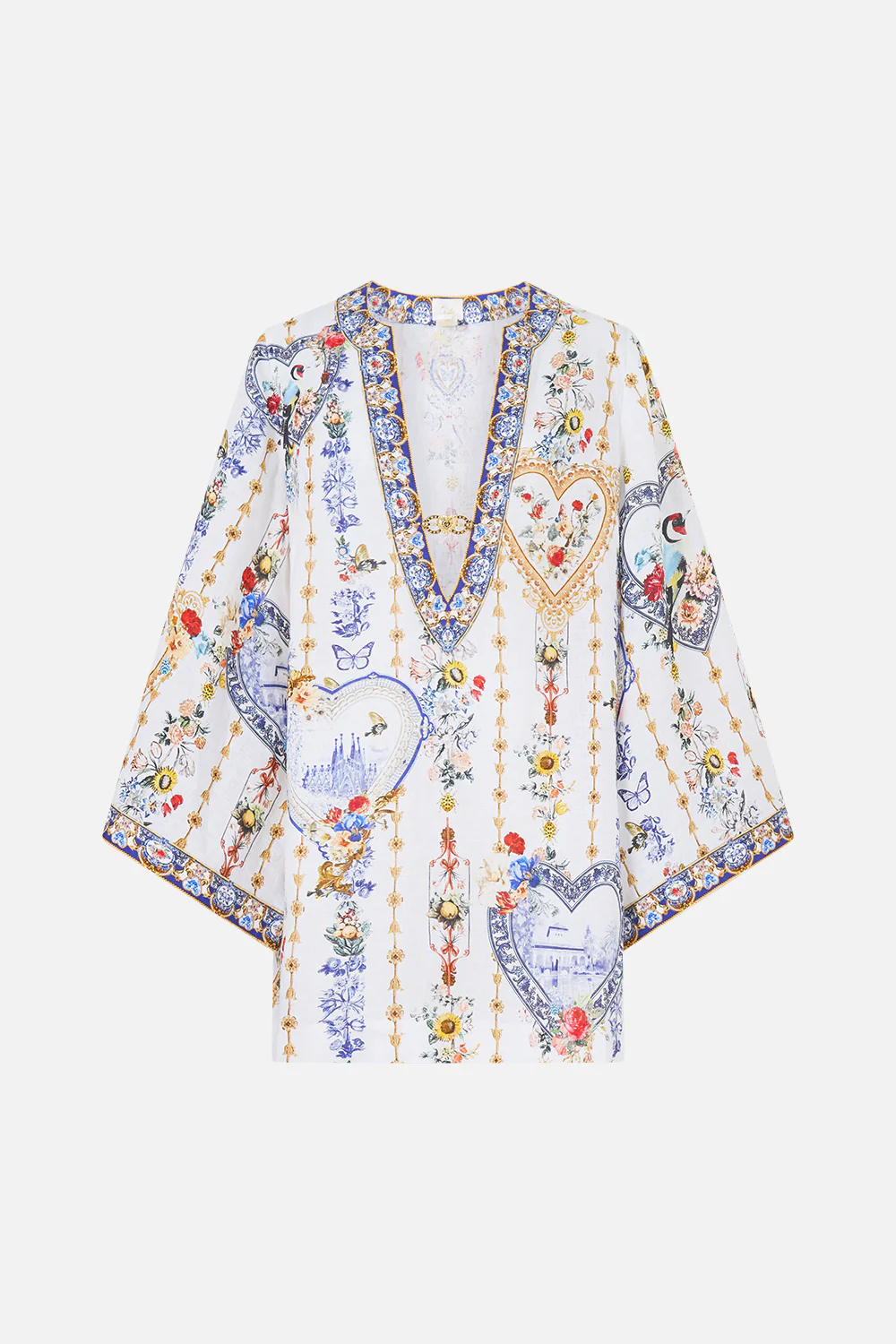 DEEP V NECK HARDWARE SHORT KAFTAN THE POTTERY PARLOUR