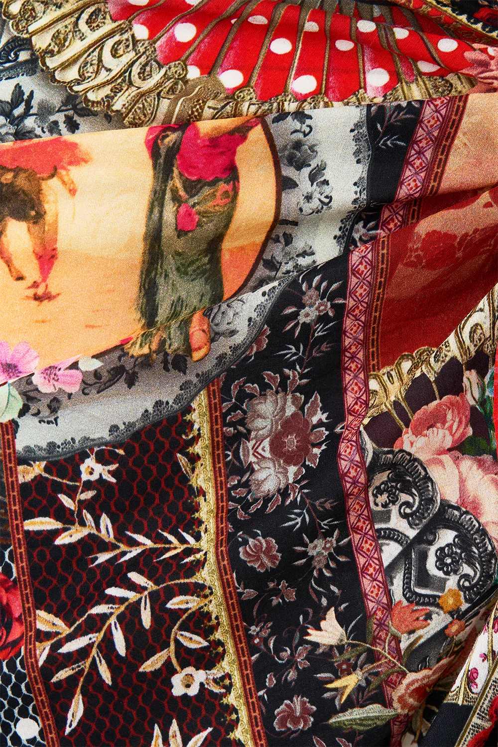 WOVEN SHORT SARONG WITH LONG FRINGE TRIM DAUGHTERS OF DUENDE - Image 7