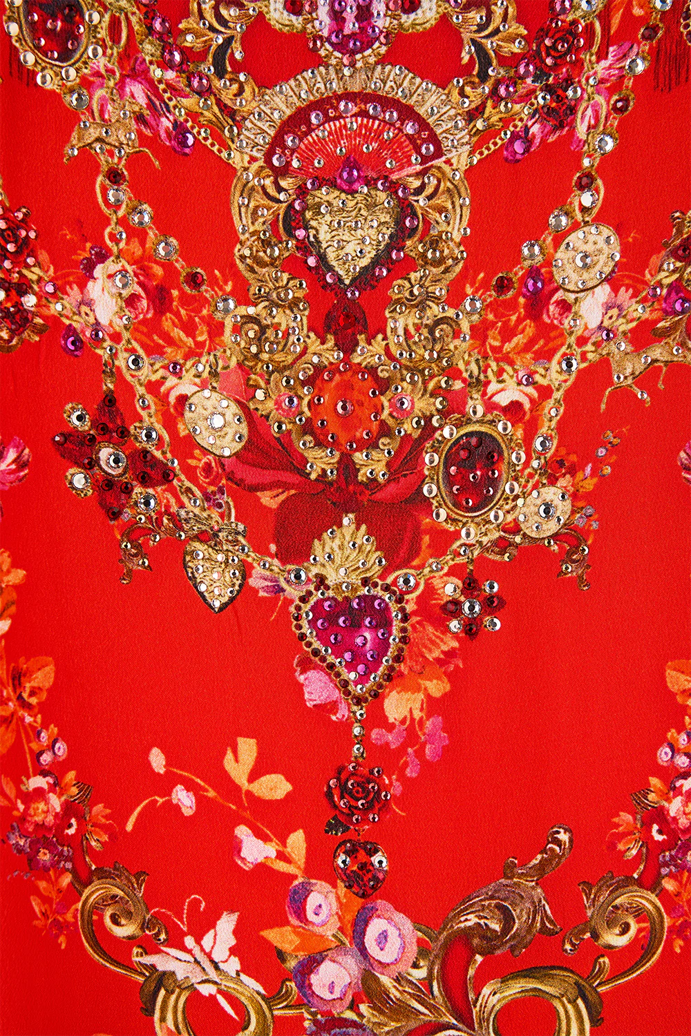 SHORT ROUND NECK KAFTAN WITH FRINGING OLÉ OLÉ - Image 9
