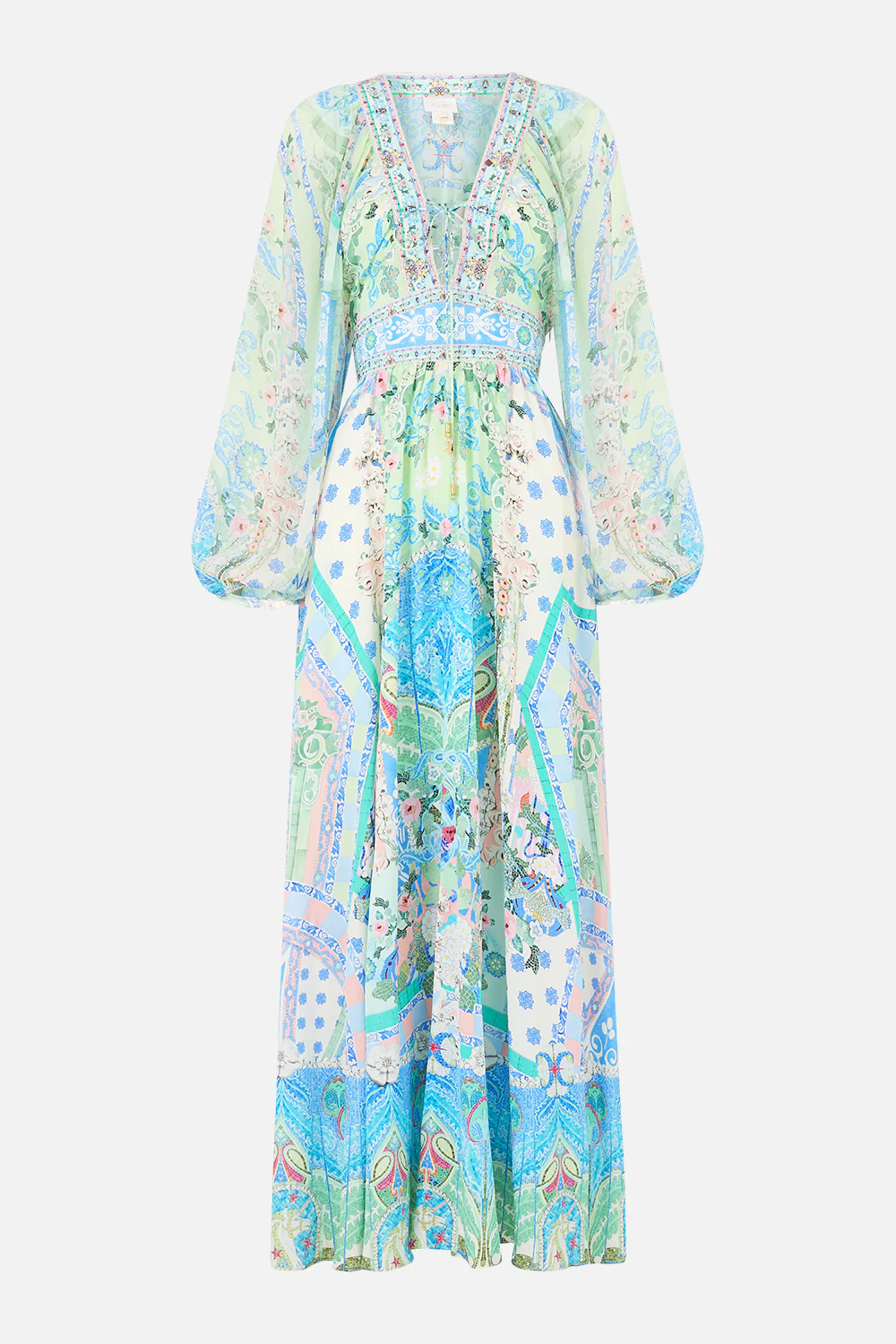 LACE UP FRONT LONG DRESS MIDSUMMER MOSAICS - Image 3