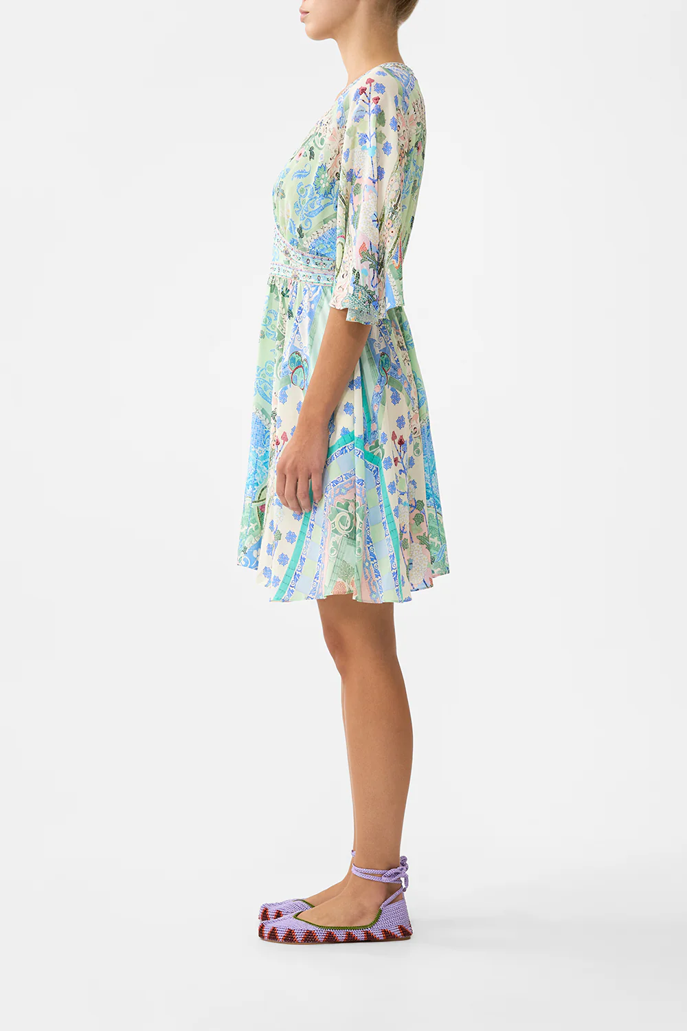 SHORT WAISTED DRESS MIDSUMMER MOSAICS - Image 4