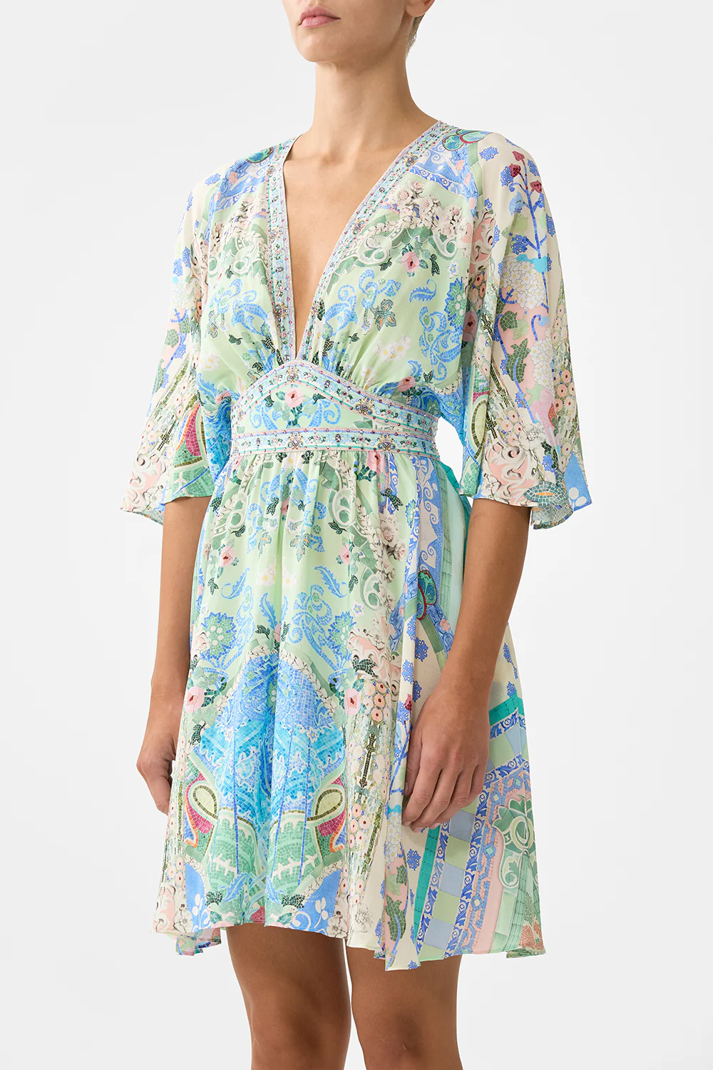 SHORT WAISTED DRESS MIDSUMMER MOSAICS - Image 5