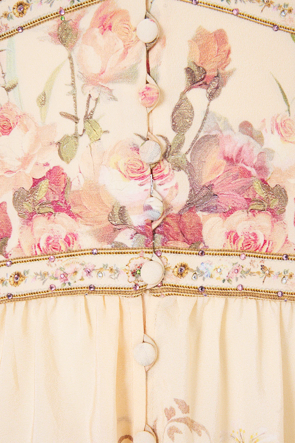 BUTTON DOWN SHORT DRESS WITH OPEN BACK ADORNED IN ARANJUEZ - Image 3