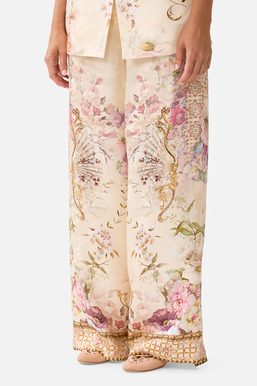 WIDE LEG WAISTED PANT ADORNED IN ARANJUEZ - Image 5
