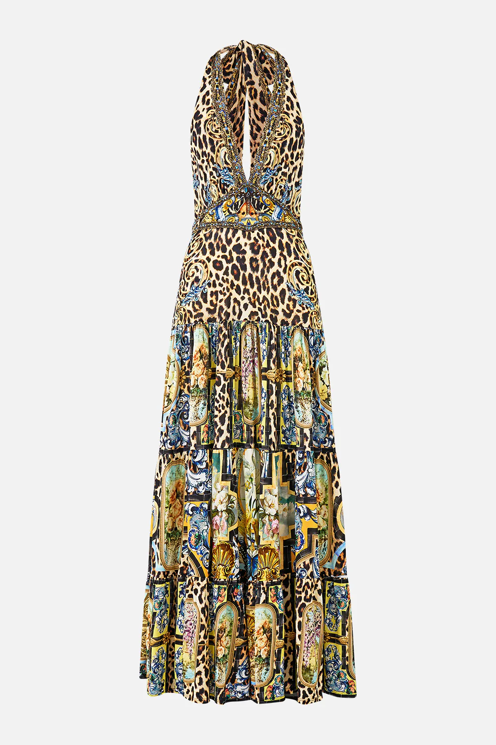 HALTER JERSEY DRESS WITH TIERED SKIRT SEVILLIAN STYLE - Image 3