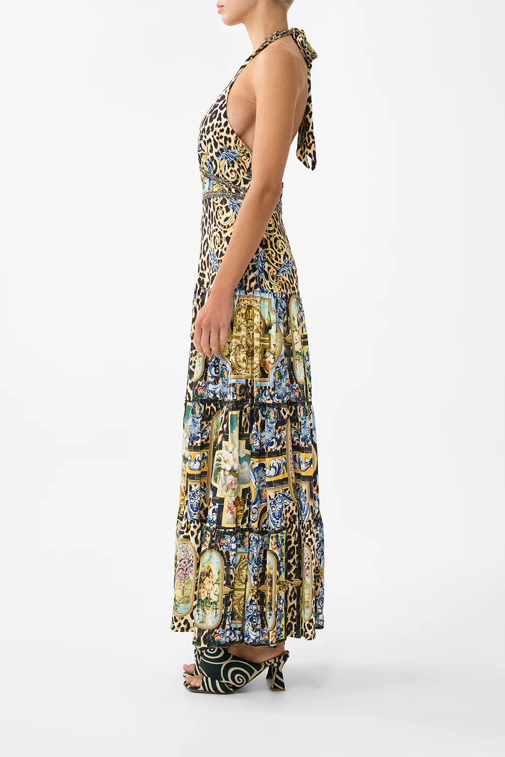 HALTER JERSEY DRESS WITH TIERED SKIRT SEVILLIAN STYLE - Image 4