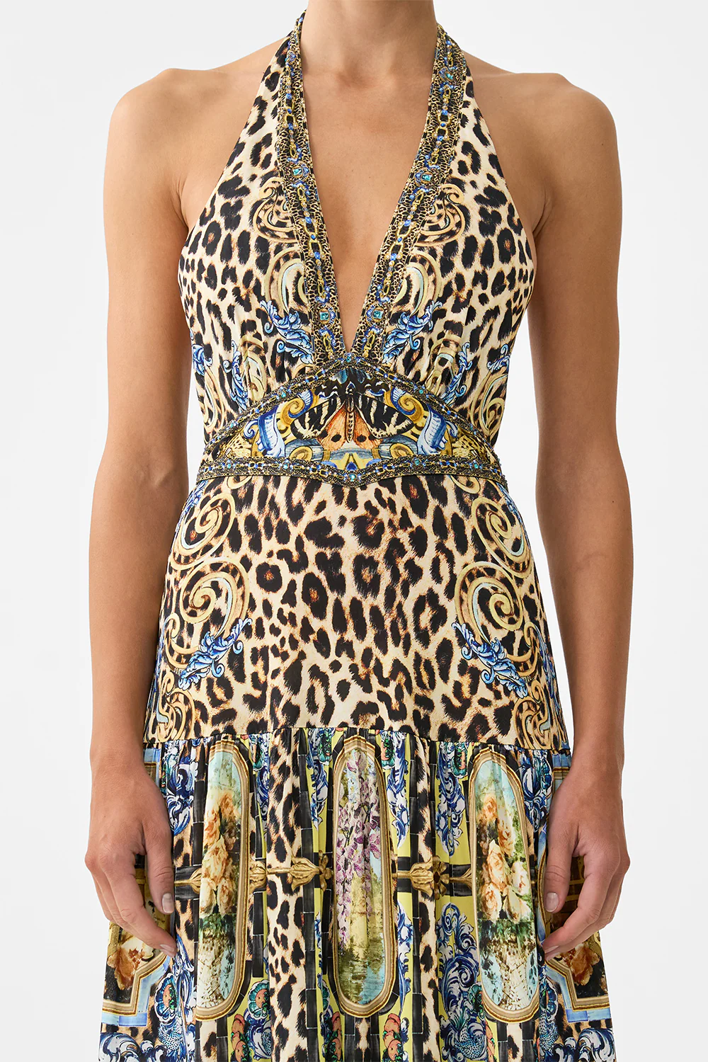 HALTER JERSEY DRESS WITH TIERED SKIRT SEVILLIAN STYLE - Image 6