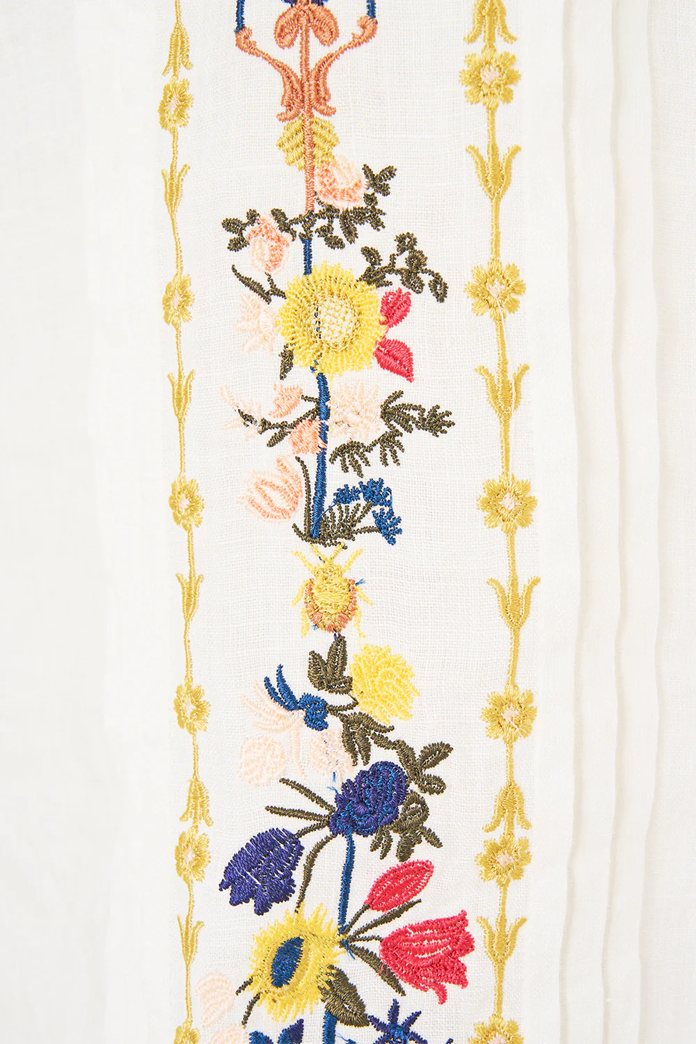 EMBROIDERED SHORT SLEEVE PLEATED CUBAN SHIRT THE POTTERY PARLOUR - Image 3