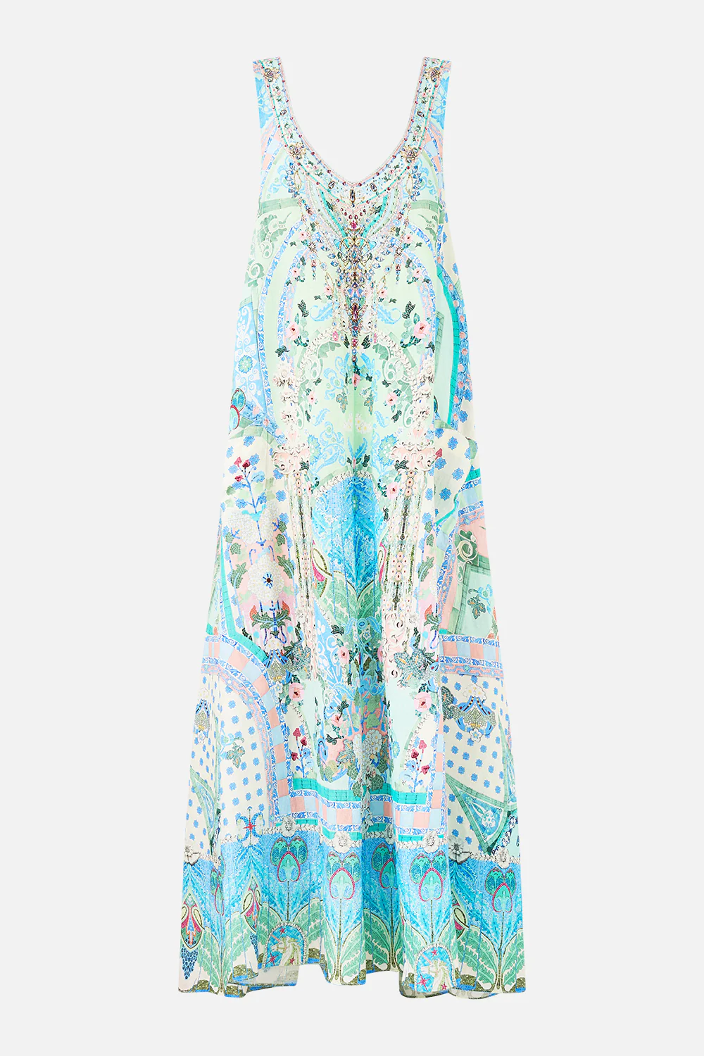 V NECK POCKET DRESS WITH LOW BACK MIDSUMMER MOSAICS - Image 3